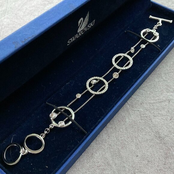 Swarovski Crystal - IRINA Circles Bracelet, Adjustable Sizing, toggle clasp, EUC - Picture 1 of 13